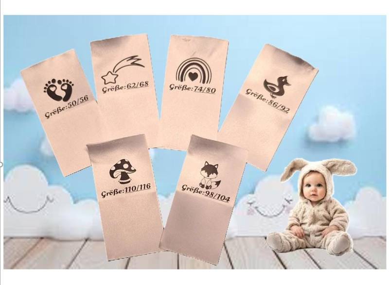 5 Doppel-Größenetiketten Mit Motiv Kinder Satin 5 Doppel-Größenetiketten Mit Motiv Kinder Satin von DerWink