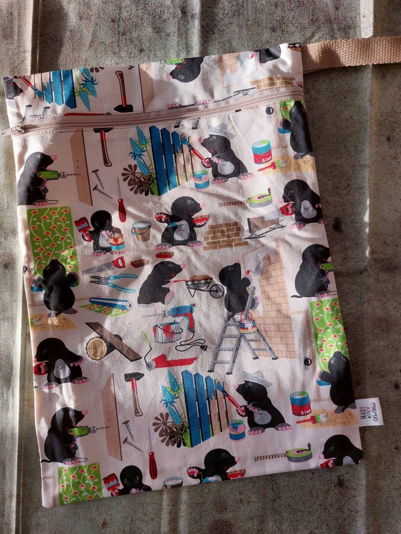 Wetbag/ Nasstasche "Maulwurf" ; Innen Wasserabweisend Für Stoffwindeln Kita Schwimmbad Nasse Wechselkleidung Wetbag/ Nasstasche "Maulwurf" ; Innen Wasserabweisend Für Stoffwindeln Kita Schwimmbad Nasse Wechselkleidung von DerWink