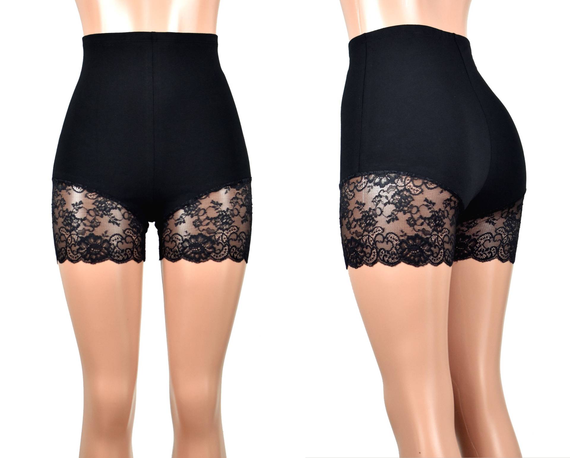 Hoch Taillierte Schwarze Spitzen Bein Shorts Xs S M L Xl 2Xl 3Xl Stretch Plus Größe Bike Baumwolle Spandex Spitzenbesatz Kurz Anti Scheuer Unterhose Hoch Taillierte Schwarze Spitzen Bein Shorts Xs S M L Xl 2Xl 3Xl Stretch Plus Größe Bike Baumwolle Spandex Spitzenbesatz Kurz Anti Scheuer Unterhose von DerangedDesigns916