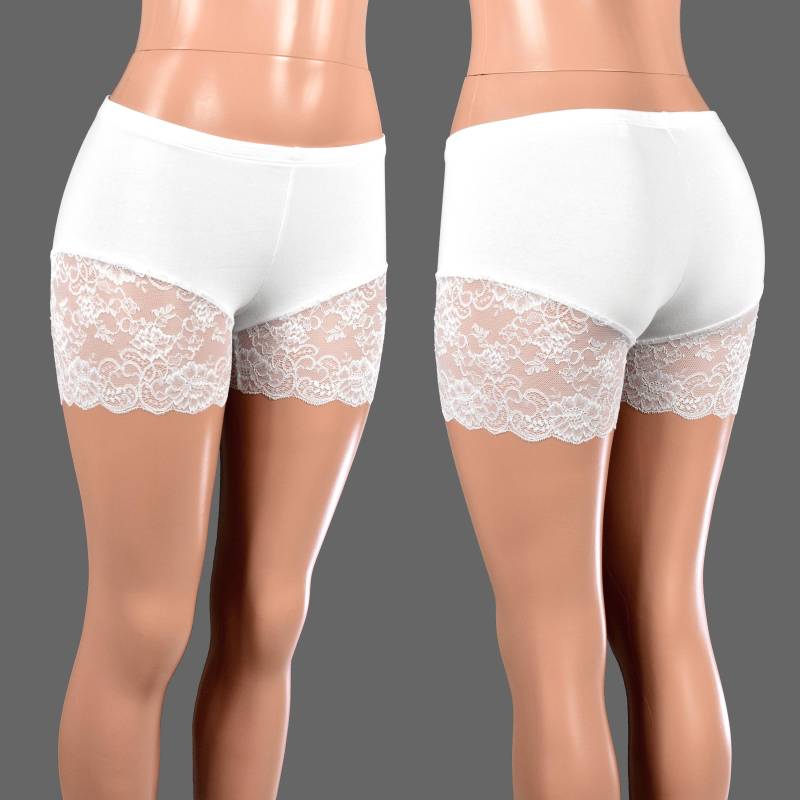 Weiße Spitze Bein Shorts Xs S M L Xl 2Xl 3Xl Plus Größe Low-Rise Unterhose Stretch Baumwolle Spandex Spitzenbesatz Geblümten Hochzeit Weiße Spitze Bein Shorts Xs S M L Xl 2Xl 3Xl Plus Größe Low-Rise Unterhose Stretch Baumwolle Spandex Spitzenbesatz Geblümten Hochzeit von DerangedDesigns916