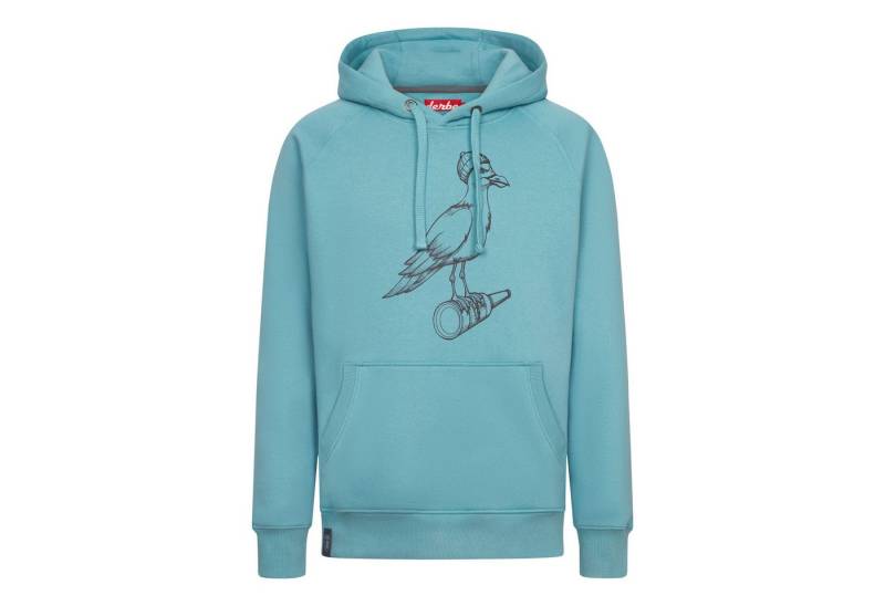 Derbe Hoodie Sturmmöwe Mono mit Tunneltasche und Möwenprint von Derbe
