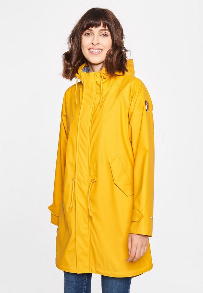 Derbe Regen- und Matschjacke Traveby Friese PVC und PFC frei, wasserabweisend, winddicht, Kapuze von Derbe