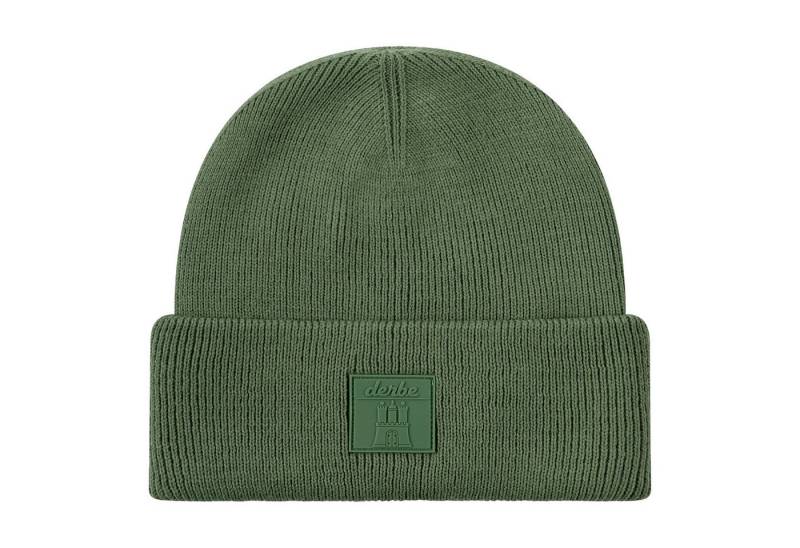Derbe Strickmütze Mütze Bonny mit Logo-Patch auf Vorderseite von Derbe
