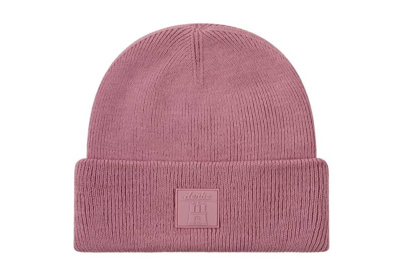 Derbe Strickmütze Mütze Bonny mit Logo-Patch auf Vorderseite von Derbe