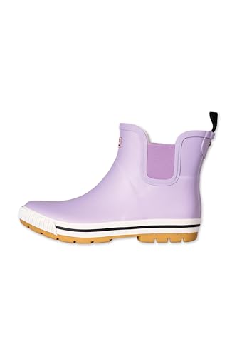 derbe Wattpuuschen Pelz Purple Rose Flieder Gummistiefel Halbstiefel Hell Lila 37 | Gummischuhe Wasserdicht Stiefel Gefüttert Warm von derbe