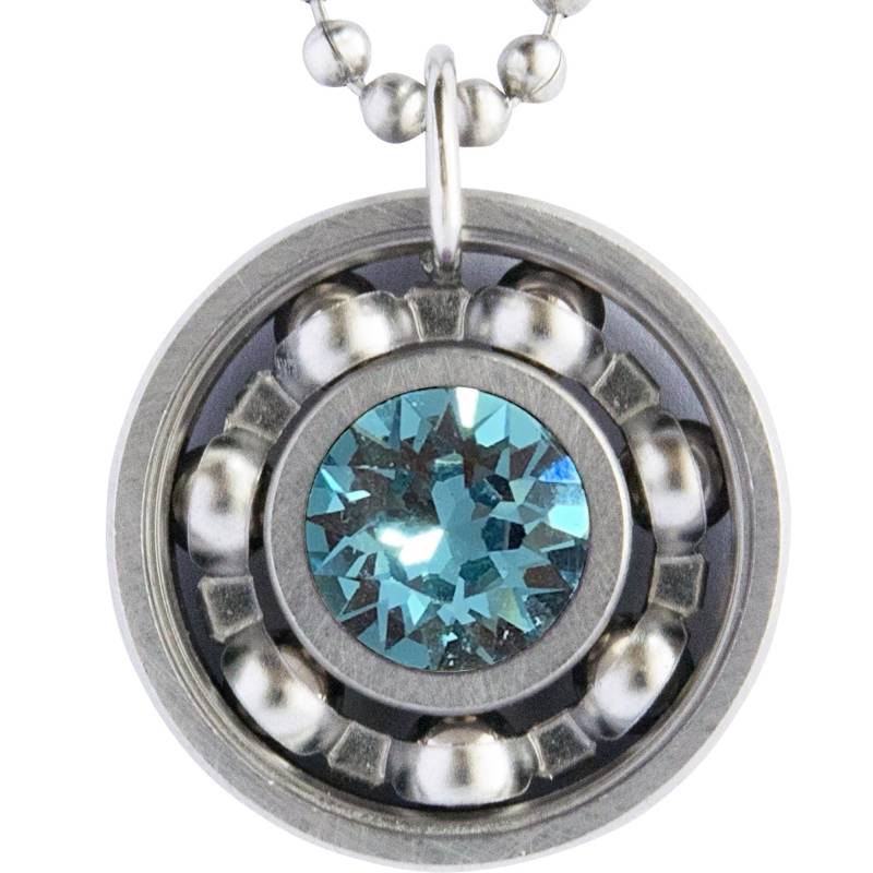 Helltürkis Kristall Roller Derby Skate Lager Anhänger Halskette - Dezember Geburtsstein von DerbyGirlDesigns130