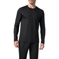DEREK ROSE Herren Longsleeve Schwarz Mikrofaser unifarben von Derek Rose