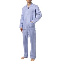 DEREK ROSE Herren Pyjama blau Baumwolle gestreift von Derek Rose