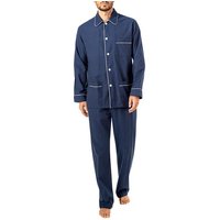 DEREK ROSE Herren Pyjama blau Flanell unifarben von Derek Rose