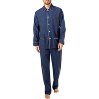DEREK ROSE Herren Pyjama blau Flanell unifarben von Derek Rose
