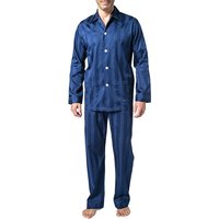 DEREK ROSE Herren Pyjama Set blau Baumwolle & Mix Gestreift Classic Fit von Derek Rose