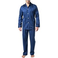 DEREK ROSE Herren Pyjama Set blau Baumwolle & Mix Gestreift Classic Fit von Derek Rose