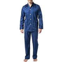 DEREK ROSE Herren Pyjama blau Baumwolle Gestreift Classic Fit von Derek Rose