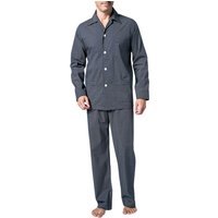 DEREK ROSE Herren Pyjama Set blau Baumwolle & Mix Gemustert Classic Fit von Derek Rose