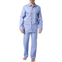 DEREK ROSE Herren Pyjama Set blau Baumwolle & Mix Kariert Classic Fit von Derek Rose