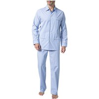 DEREK ROSE Herren Pyjama Set blau Baumwolle & Mix Gestreift Classic Fit von Derek Rose