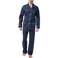 DEREK ROSE Herren Pyjama Set blau Baumwolle & Mix Gemustert Classic Fit von Derek Rose