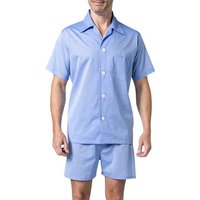 DEREK ROSE Herren Pyjama Set blau Baumwolle & Mix unifarben von Derek Rose