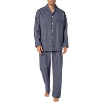 DEREK ROSE Herren Pyjama blau Baumwolle Kariert von Derek Rose