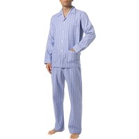 DEREK ROSE Herren Pyjama Set blau Baumwolle & Mix Gestreift von Derek Rose