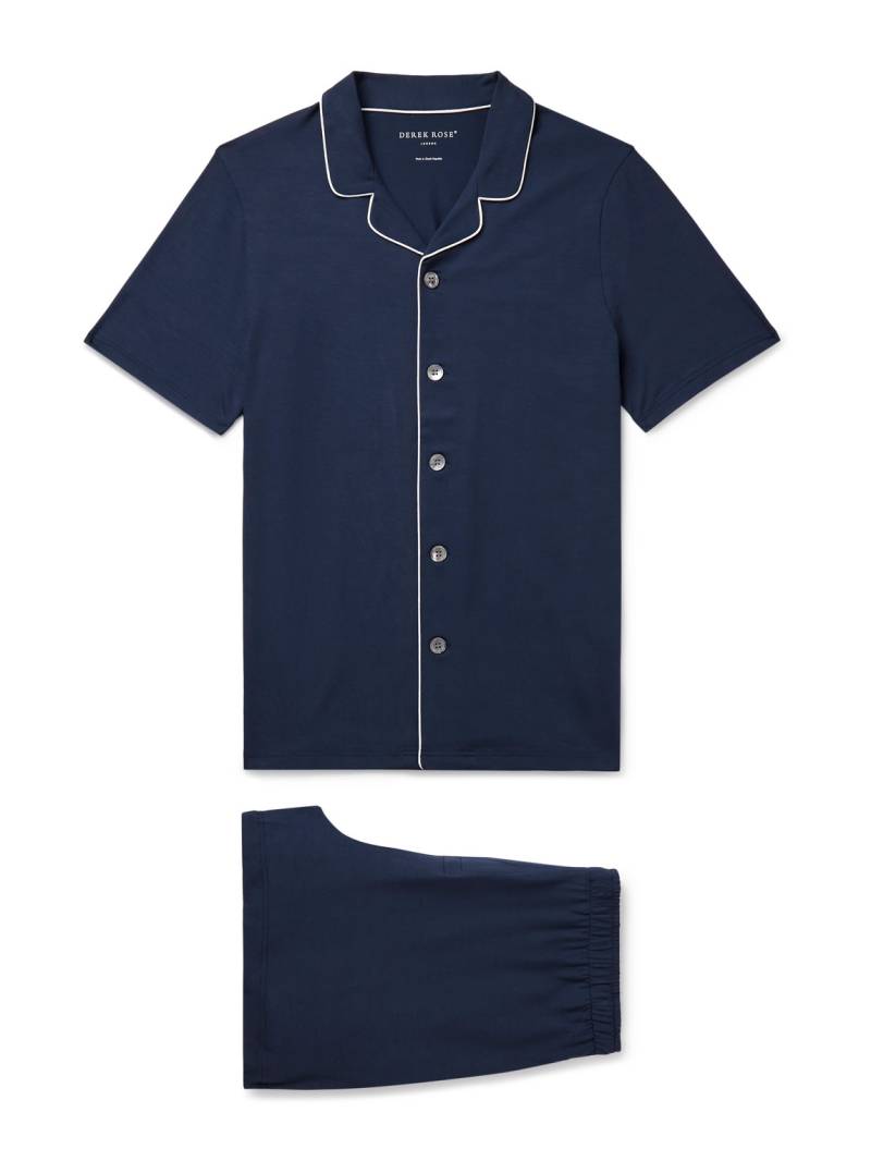 Derek Rose - Basel Stretch-Micro Modal Jersey Pyjama Set - Men - Blue - XL von Derek Rose