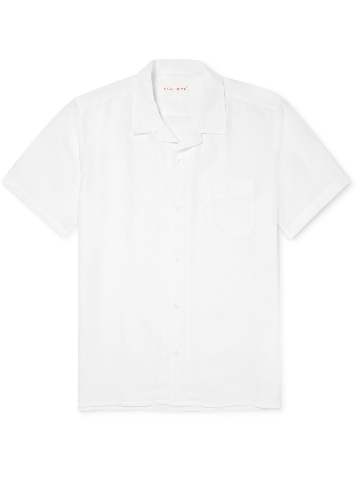Derek Rose - Monaco Camp-Collar Linen Shirt - Men - White - XL Derek Rose - Monaco Camp-Collar Linen Shirt - Men - White - XL von Derek Rose
