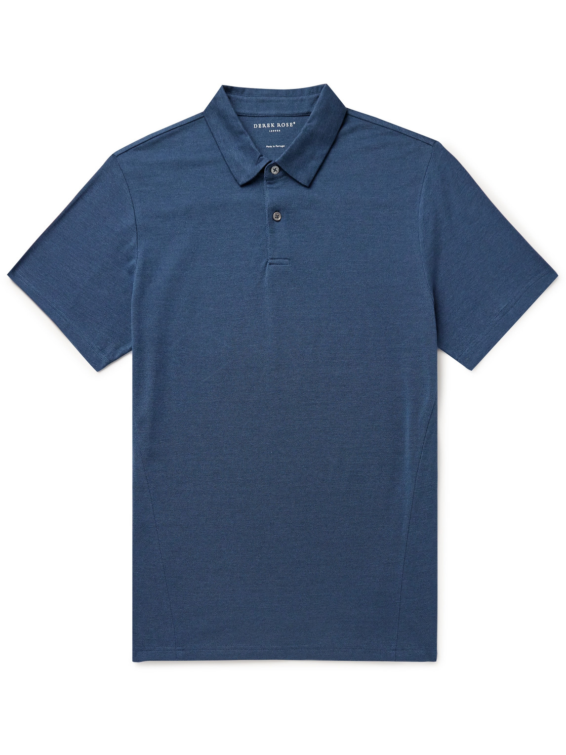Derek Rose - Ramsay 1 Stretch-Cotton and TENCEL™ Lyocell-Blend Piqué Polo Shirt - Men - Blue - S von Derek Rose