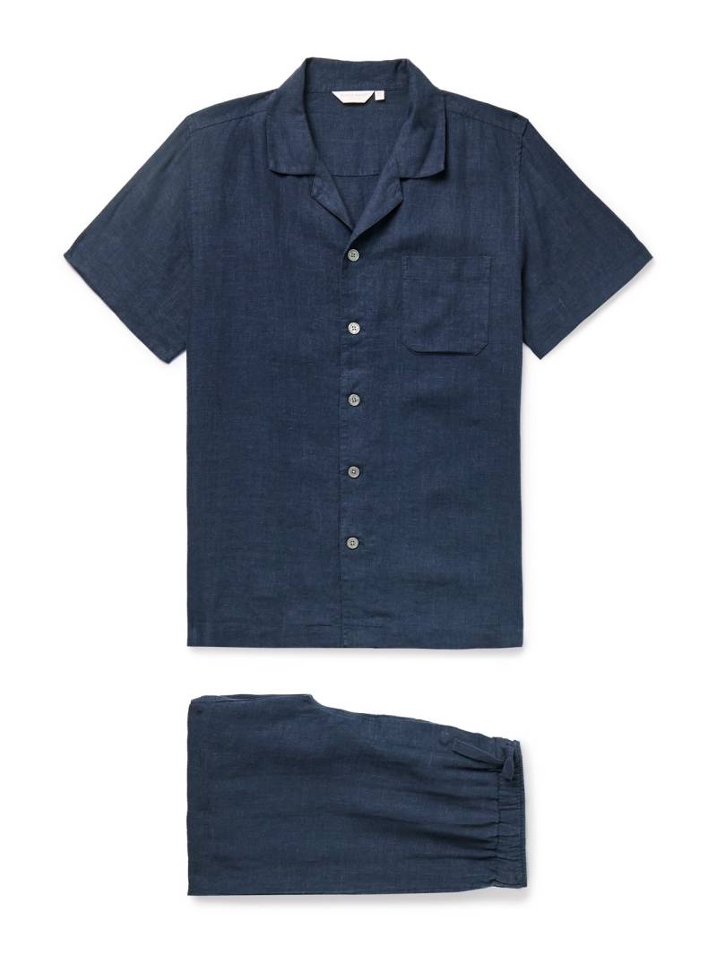 Derek Rose - Sicily 1 Linen Pyjama Set - Men - Blue - L von Derek Rose