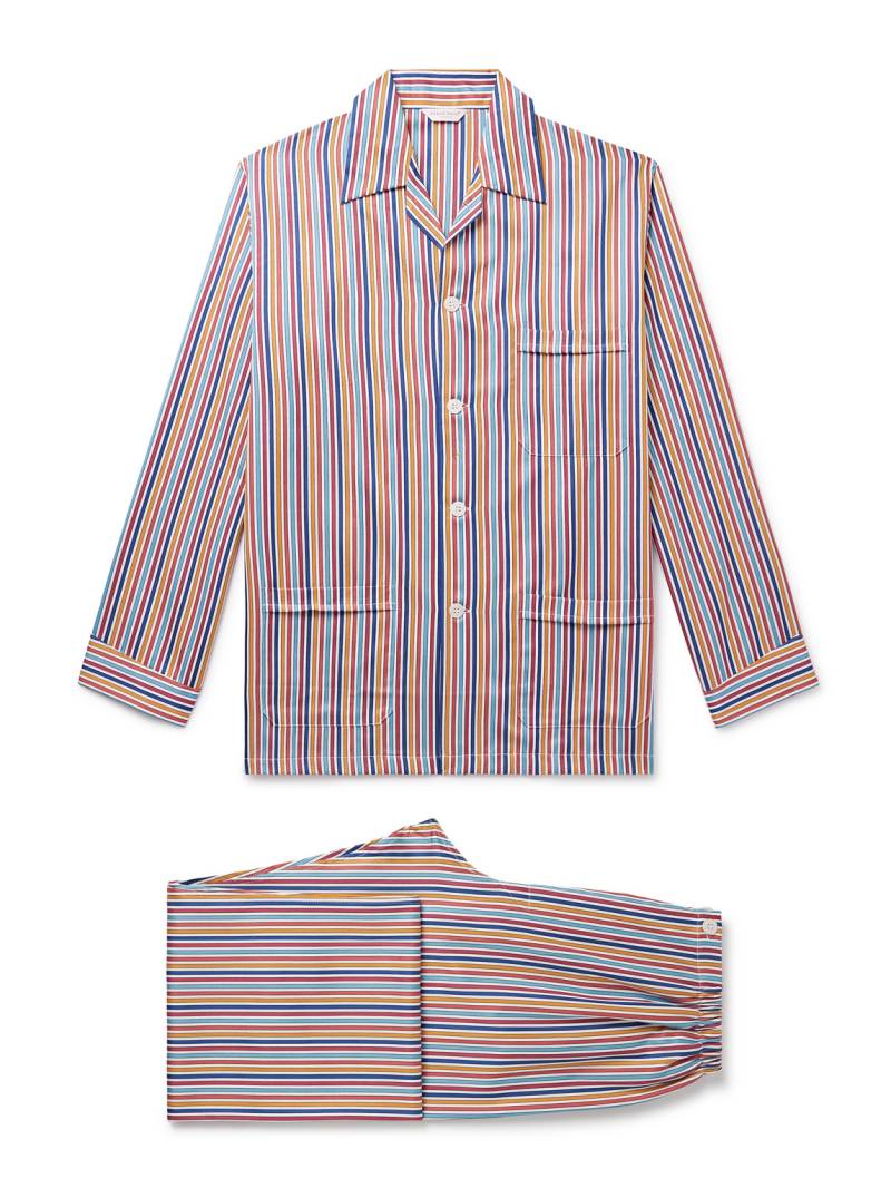 Derek Rose - Wellington Striped Cotton-Poplin Pyjama Set - Men - Red - XL von Derek Rose