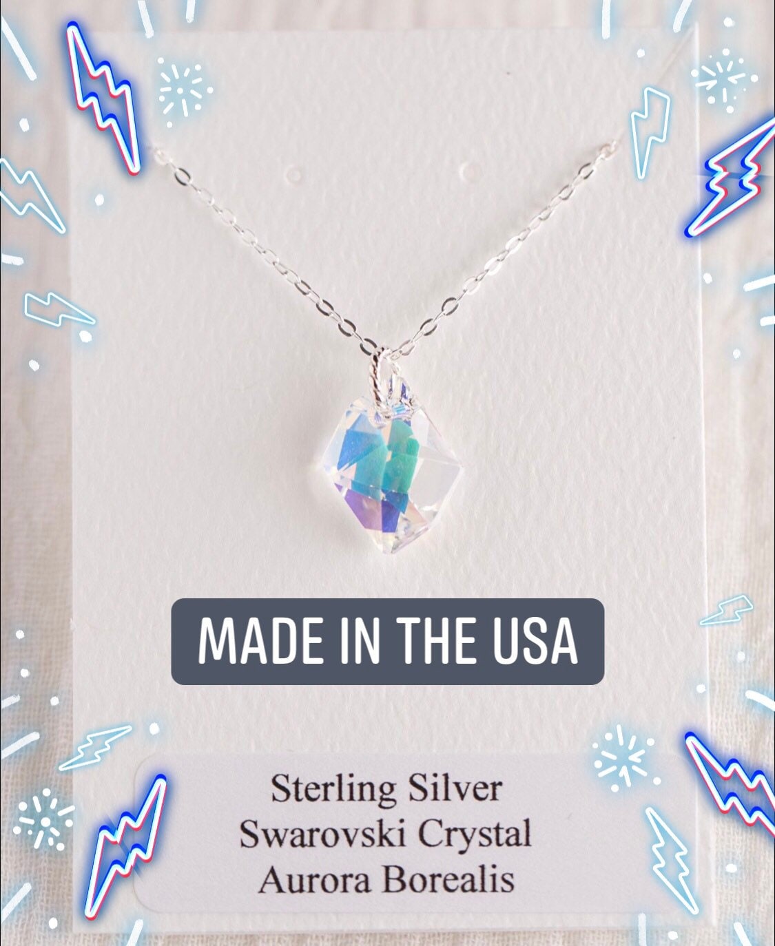 Aurora Borealis Cosmic Cut Sterling Silber Kristall Halskette Aurora Borealis Cosmic Cut Sterling Silber Kristall Halskette von DerekAshleyDesigns