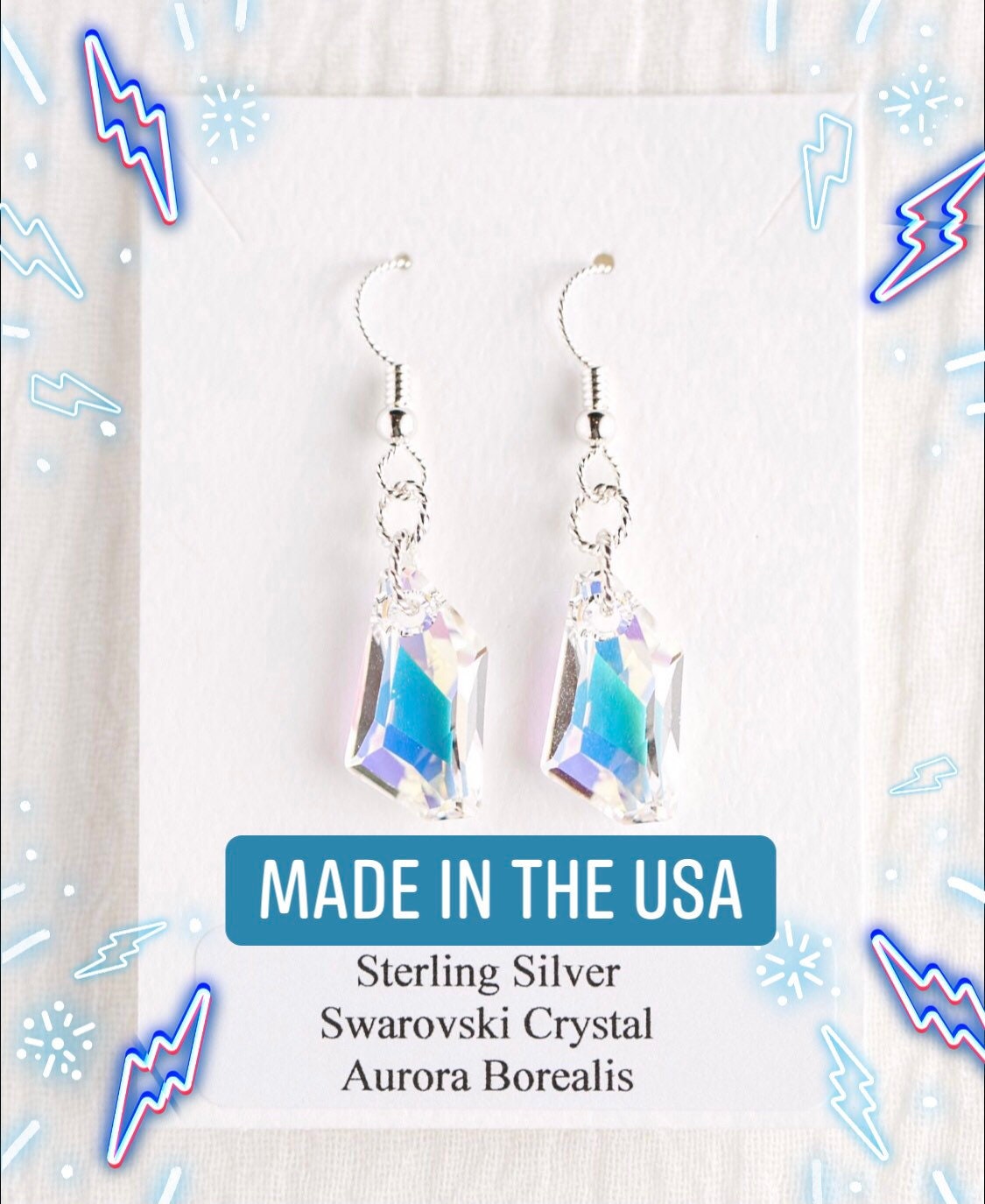 Aurora Borealis De-Art Sterling Silber Kristall Ohrringe Aurora Borealis De-Art Sterling Silber Kristall Ohrringe von DerekAshleyDesigns
