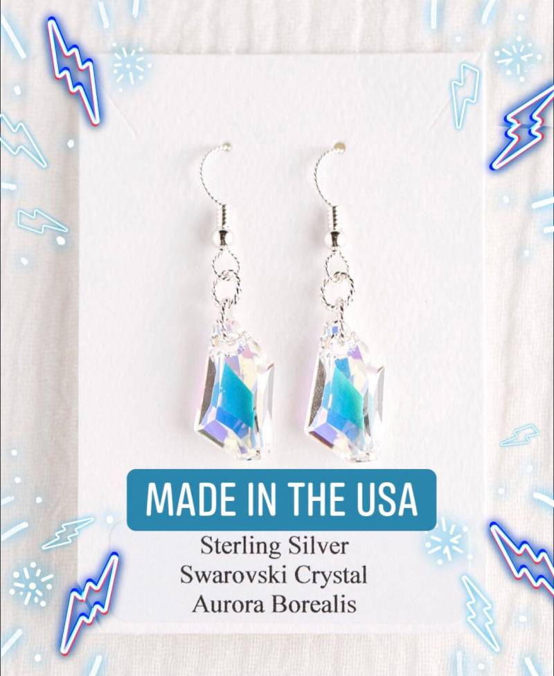 Aurora Borealis De-Art Sterling Silber Kristall Ohrringe Aurora Borealis De-Art Sterling Silber Kristall Ohrringe von DerekAshleyDesigns