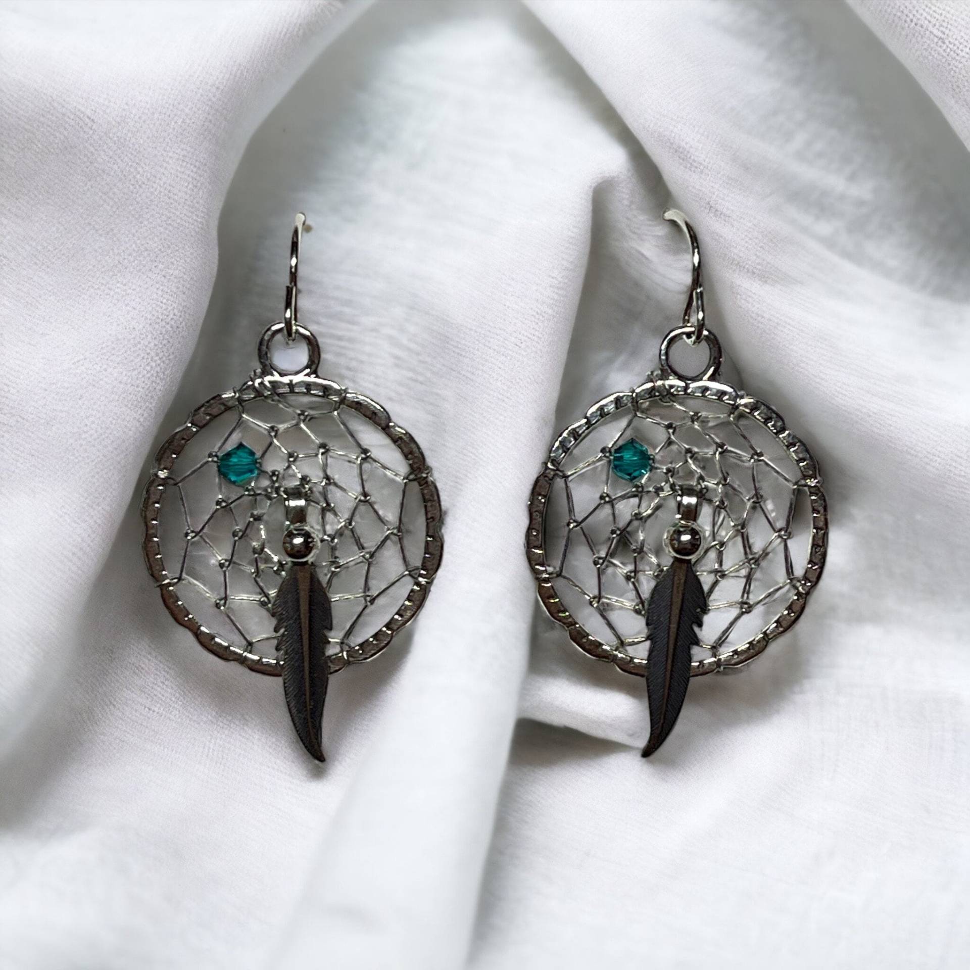 Geburtsstein Traumfänger Sterling Silber Ohrringe Mit Feder Geburtsstein Traumfänger Sterling Silber Ohrringe Mit Feder von DerekAshleyDesigns