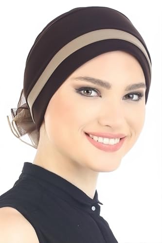 Deresina Chemo Kopfbedeckung Gepolsterte Turban (Kakao/Beige) von Deresina Headwear