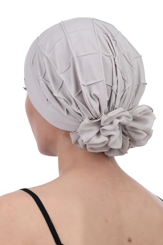 Deresina Diamant-Muster Kopfbedeckung Chemo Turban (Pastel Beige) von Deresina Headwear