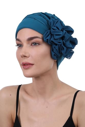 Deresina Diamant-Muster Kopfbedeckung Chemo Turban (Teal) von Deresina Headwear