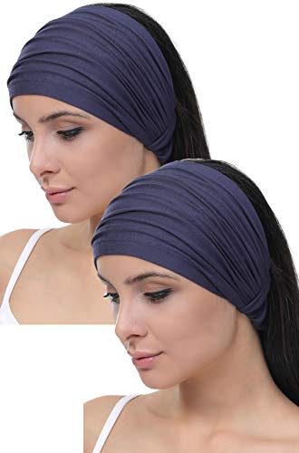 Deresina Elastisches dehnbares Stirnband, Haarband für Haarausfall (Denim) von Deresina Headwear
