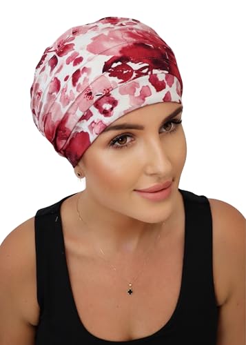 Deresina Harmony Volumen-Kopfbedeckung, Bambus-Chemomütze für Frauen (Rose Patterned) von Deresina Headwear