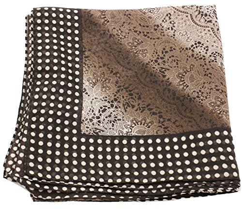 Deresina Headwear Frauenalltags Weiche Quadratisch Kopftücher (1mx1m) - (Brun Cream) von Deresina Headwear
