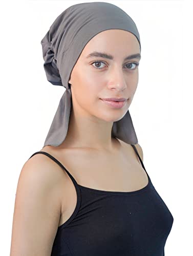 Deresina Headwear Gathered Cap with Pelerine at The Back - Grey von Deresina Headwear