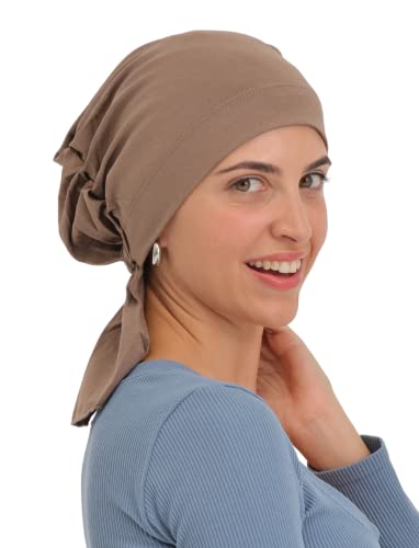 Deresina Headwear Gathered Cap with Pelerine at The Back - Mink von Deresina Headwear