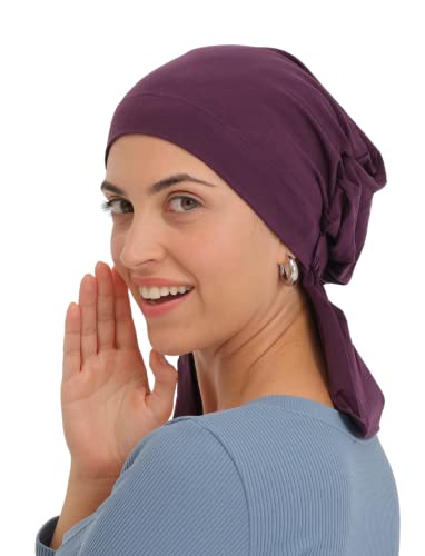 Deresina Headwear Gathered Cap with Pelerine at The Back - Mulberry von Deresina Headwear