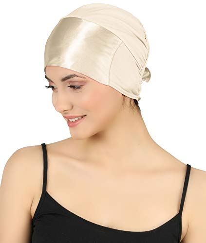 Deresina Headwear Haube aus Satin für Haarverlust, Chimo (Umber) von Deresina Headwear