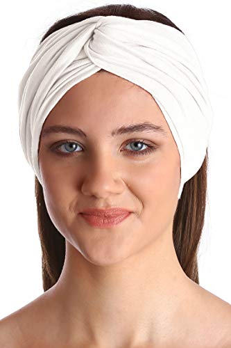 Deresina Headwear Klassisch Kreuz Baumwolle Stirnband für Haarausfall (Cream) von Deresina Headwear