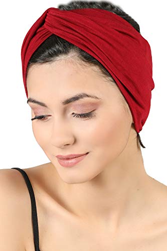 Deresina Headwear Klassisch Kreuz Stirnband für Damen - Burgund von Deresina Headwear