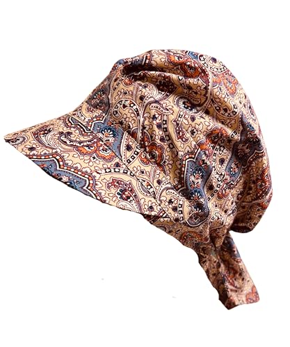 Deresina Headwear Schal Visier Hut Chemo Kopfbedeckung für Sommer Sonnenschutz Baumwolle Schals Kopfbedeckung für Haarausfall Volle Kopfbedeckung Weich Leicht Rutschfest Faltbar, Denim-Nerz von Deresina Headwear