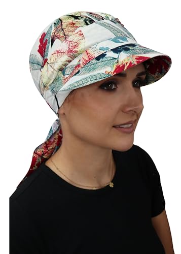 Deresina Headwear Schal Visor Hut, Chemo-Kopfbedeckung für den Sommer, volle Kopfbedeckung, rutschfest, Sommergarten, Einheitsgröße von Deresina Headwear