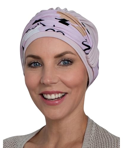 Deresina Headwear Turban aus Bambus, seitliches Detail, für Haarausfall, Chemo, Damenmode Accessoires, powder pink, Einheitsgröße von Deresina Headwear