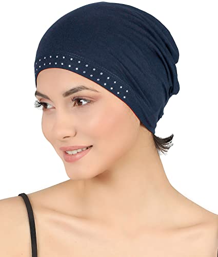 Deresina Headwear Verzierte Schadelkappe bei Haarausfall, Bambus Chemo Kopfbedeckung für Damen, Schlafmütze, Mützen für krebspatienten, Bonnet Haube für unter Hut, Turban oder Kopftücher (Marina) von Deresina Headwear