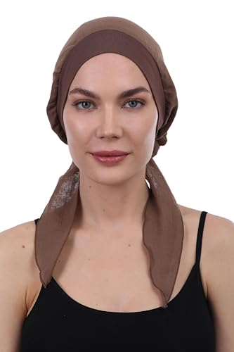 Deresina Kopfbedeckung Einfach Binden Baumwoll Kopftücher (Plain Latte) von Deresina Headwear